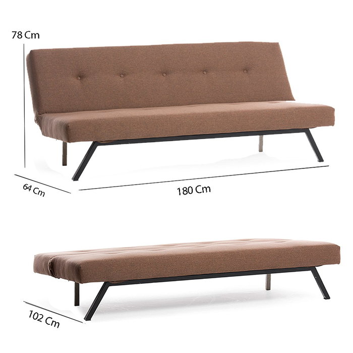 Atelier Del Sofa Zola - Sofá Cama de 3 Plazas Marrón Atelier Del Sofa Zola - Sofá Cama de 3 Plazas Marrón